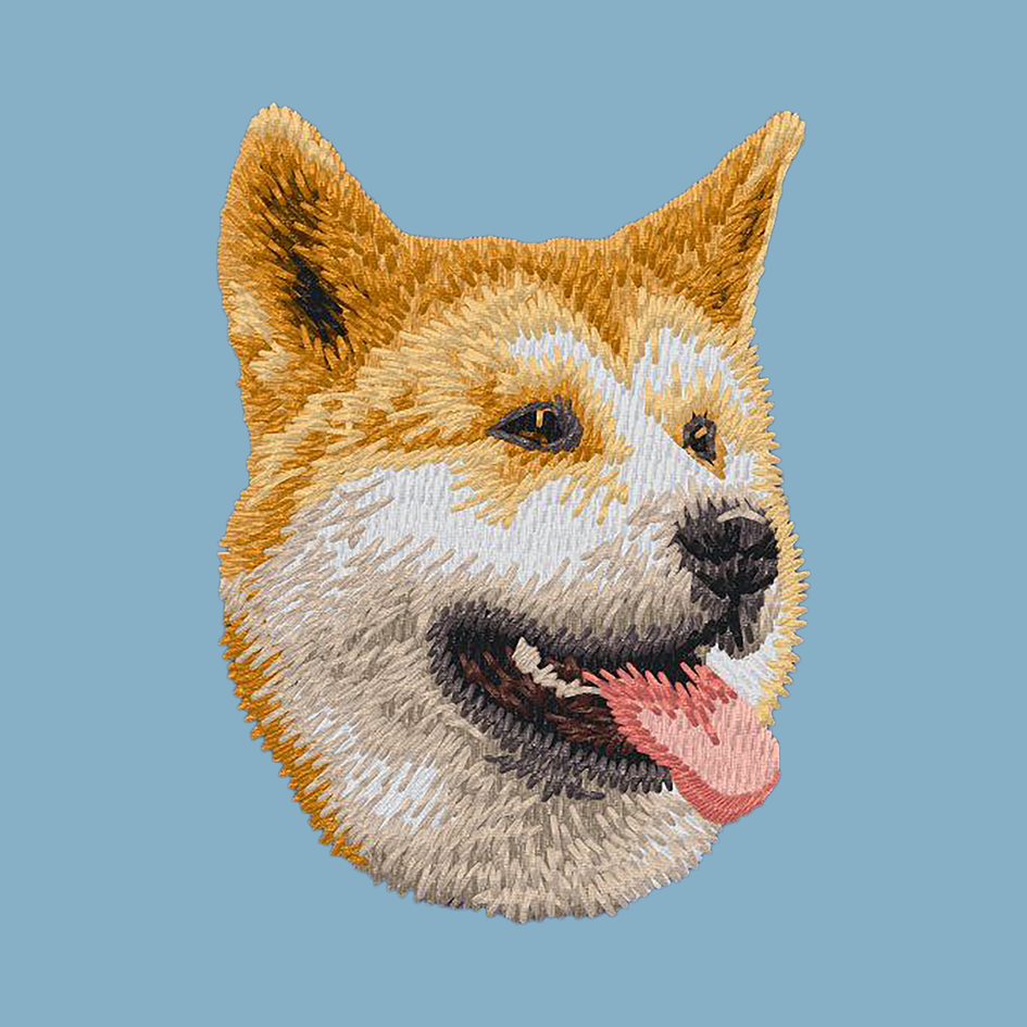 Shiba Inu Embroidered Classic Long Sleeve Shirt