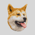 Shiba Inu Embroidered Mock Neck Sweatshirt