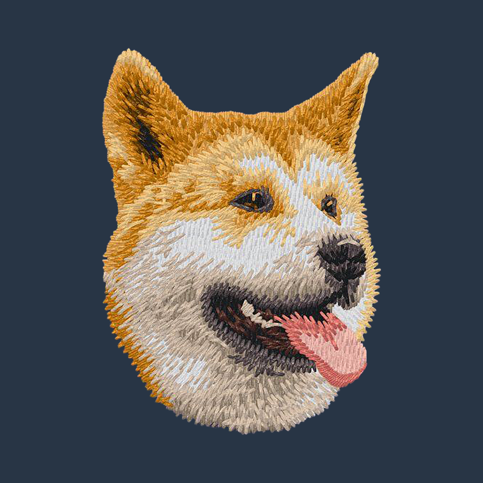 Shiba Inu Embroidered Wearable Blanket