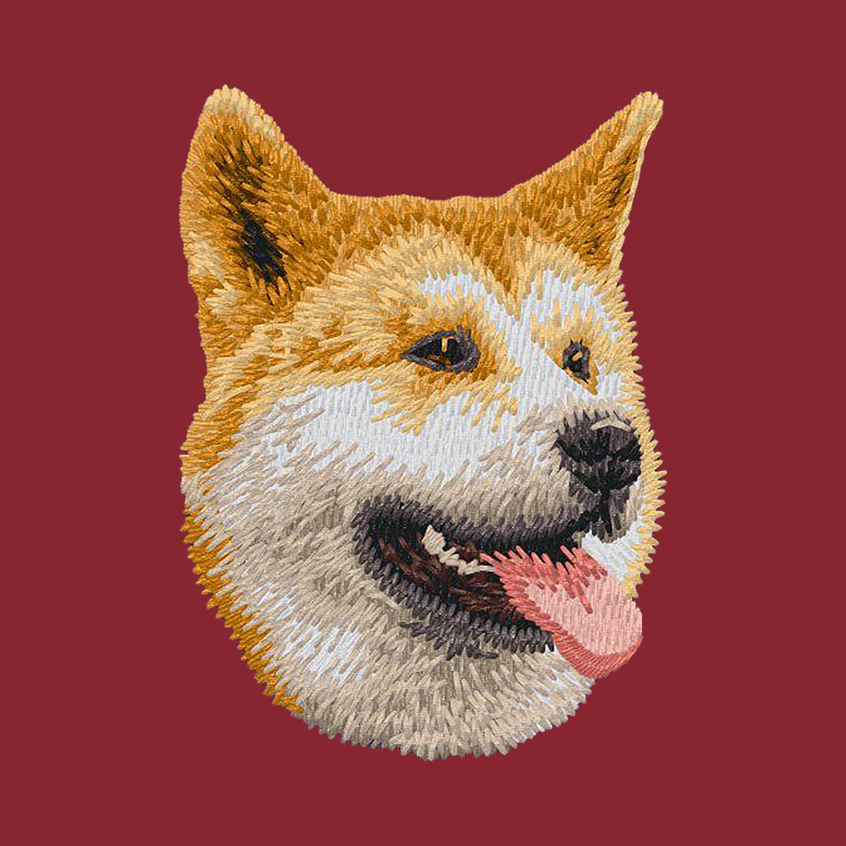 Shiba Inu Embroidered Wearable Blanket