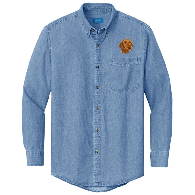 Vizsla Embroidered Men's Denim Shirt