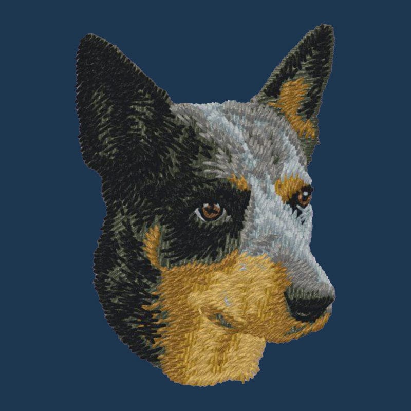 Australian Cattle Dog Embroidered Men's Denim Shirt