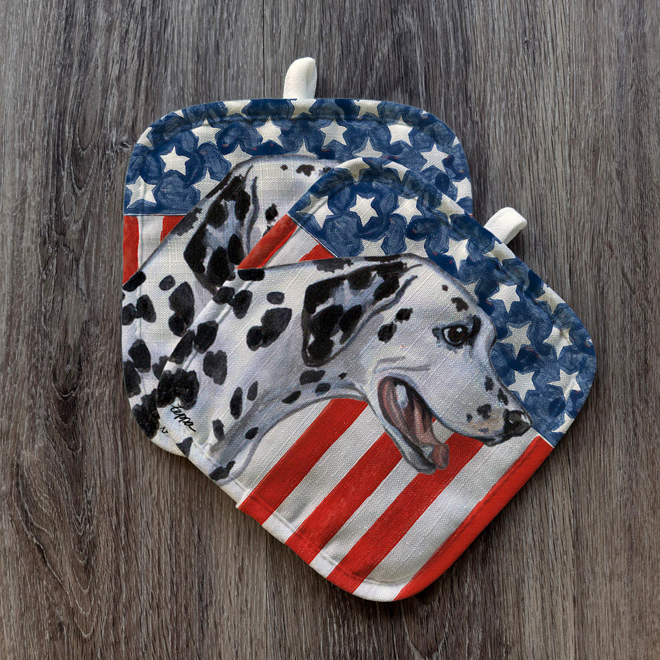 Dalmatian  Americana Pot Holder Set