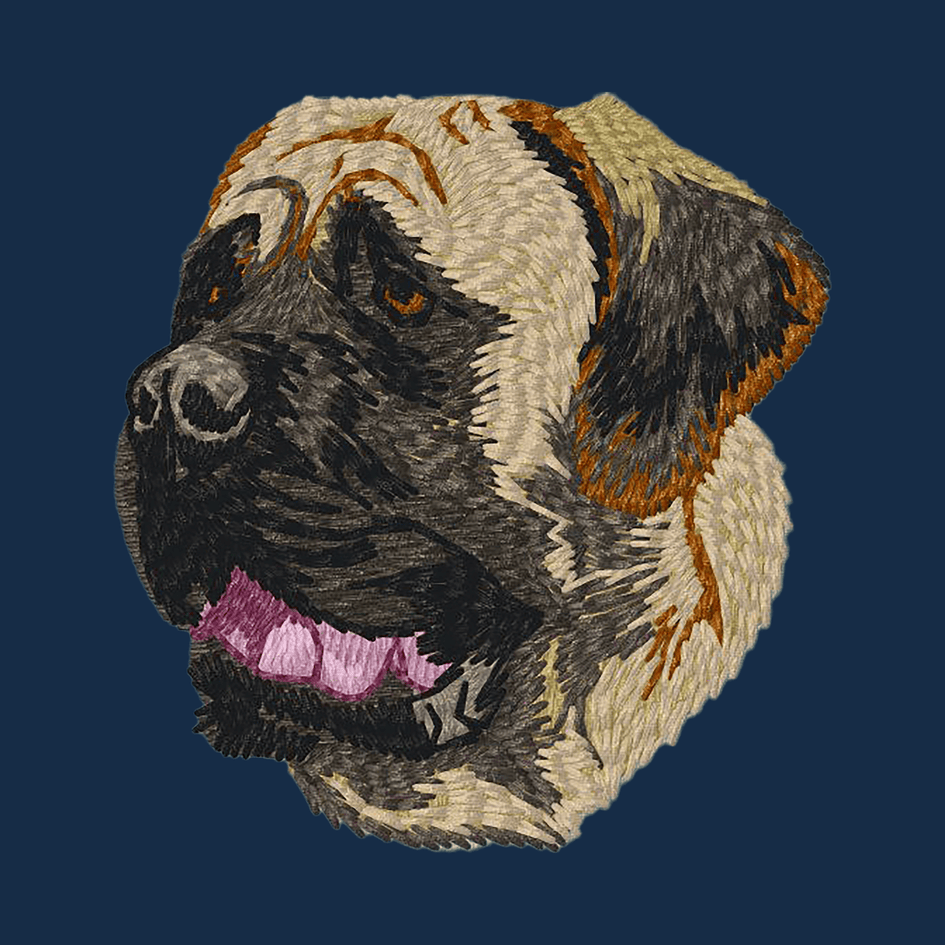 Mastiff Embroidered Men's Denim Shirt