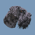 Giant Schnauzer Embroidered Men's Denim Shirt