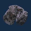 Giant Schnauzer Embroidered Men's Denim Shirt