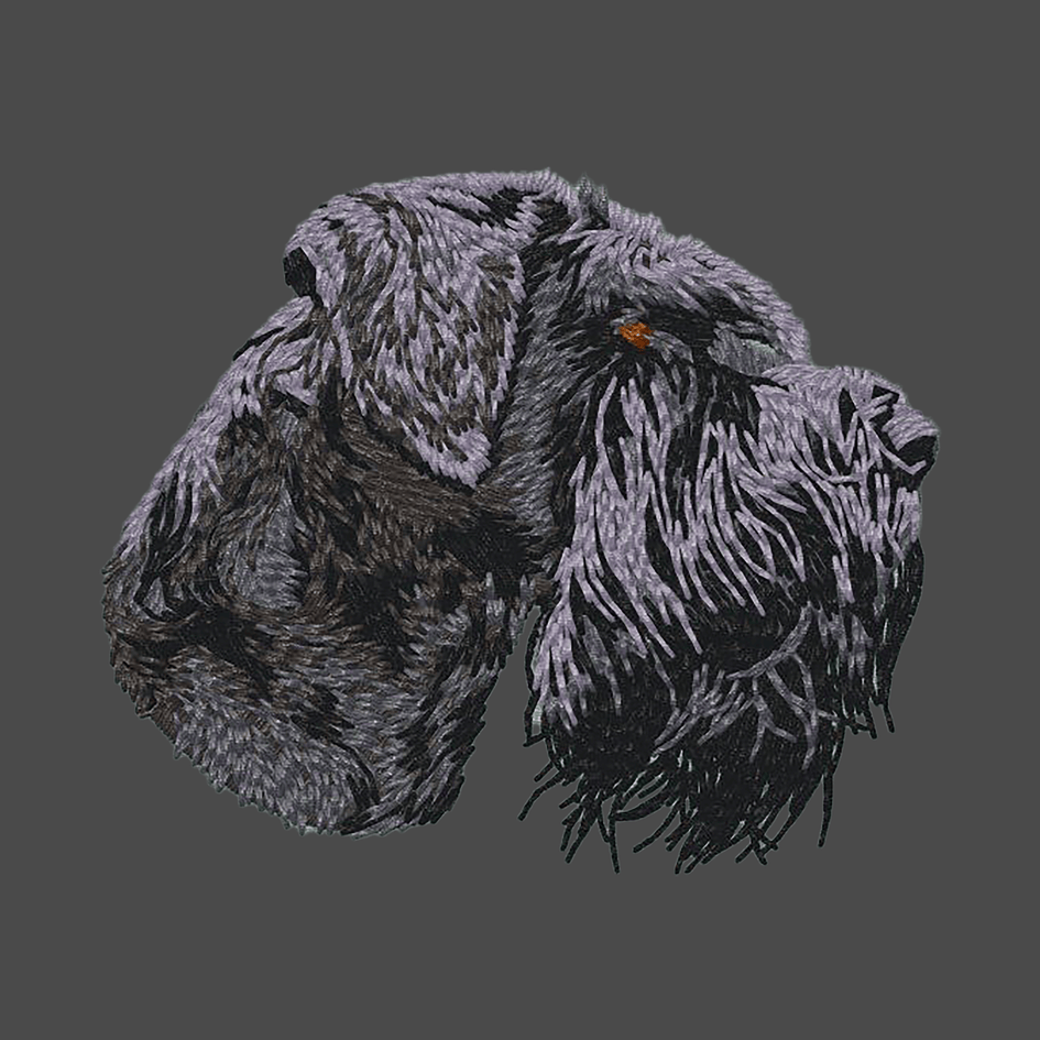 Giant Schnauzer Embroidered Men's Fleece Jacket