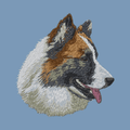 Icelandic Sheepdog Embroidered Men's Denim Shirt