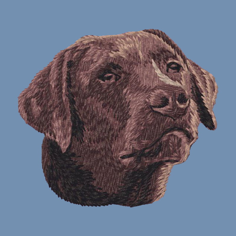 Labrador Retriever Embroidered Men's Denim Shirt