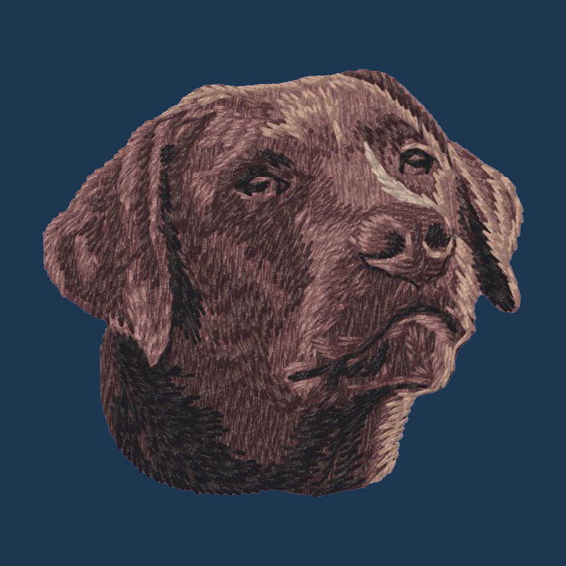 Labrador Retriever Embroidered Men's Denim Shirt