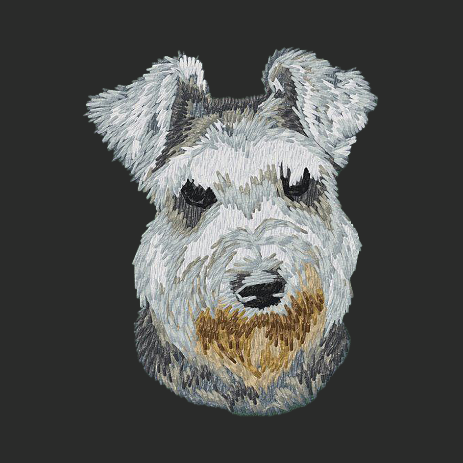Miniature Schnauzer Embroidered Classic Long Sleeve Shirt