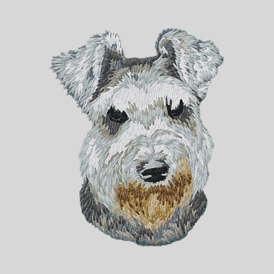 Miniature Schnauzer Embroidered Mock Neck Sweatshirt