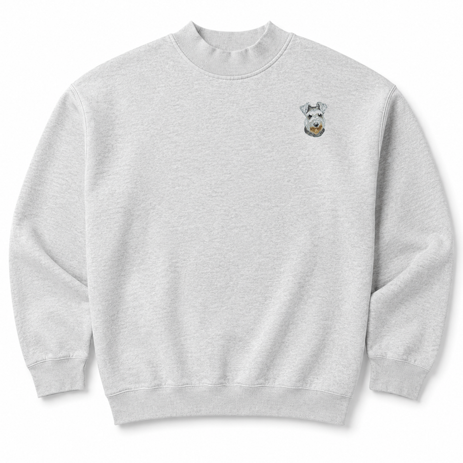 Miniature Schnauzer Embroidered Mock Neck Sweatshirt