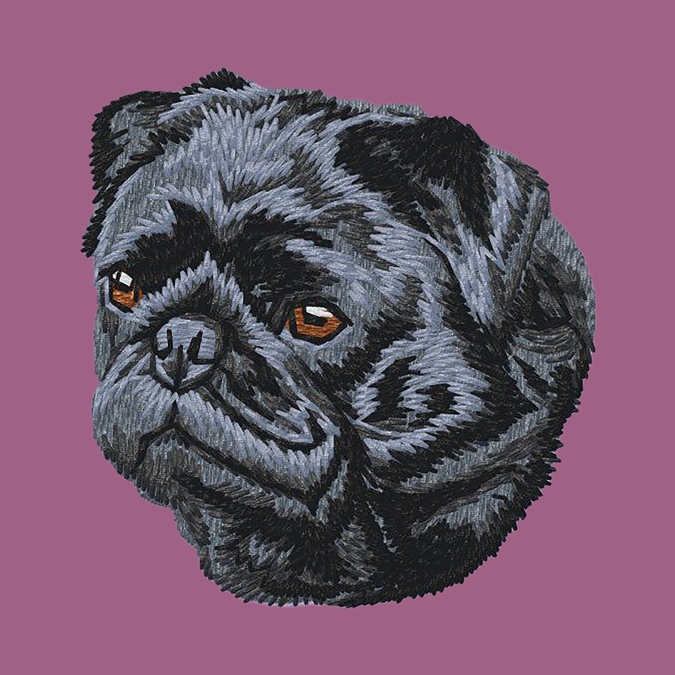 Pug Embroidered Classic Long Sleeve Shirt