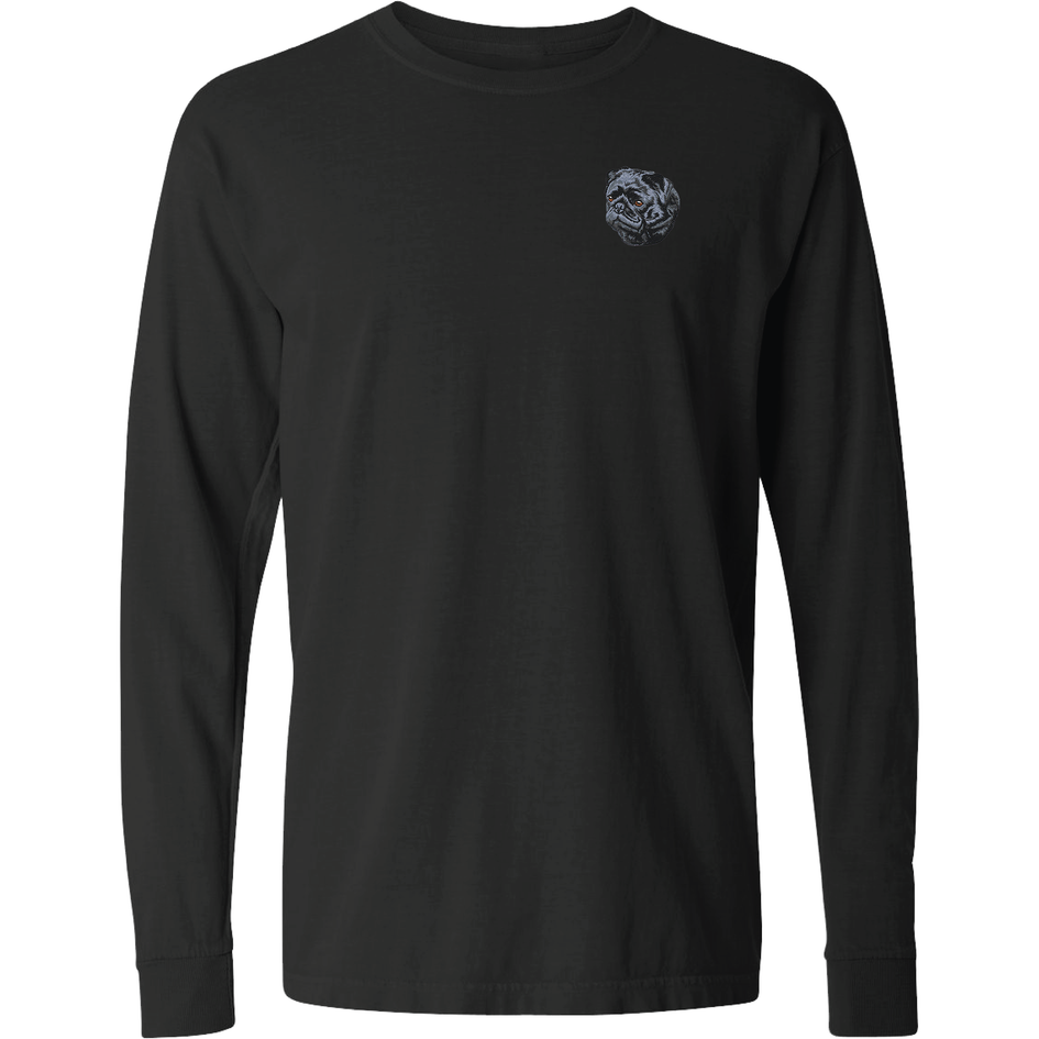 Pug Embroidered Classic Long Sleeve Shirt