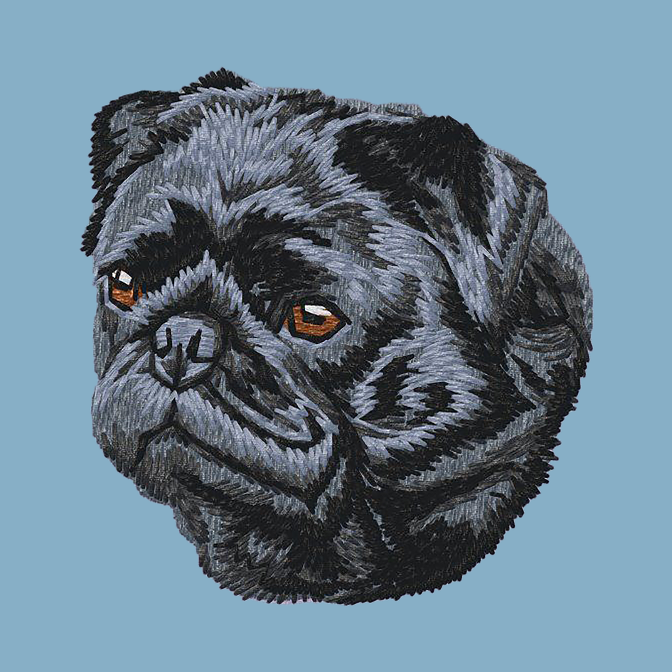 Pug Embroidered Classic Long Sleeve Shirt
