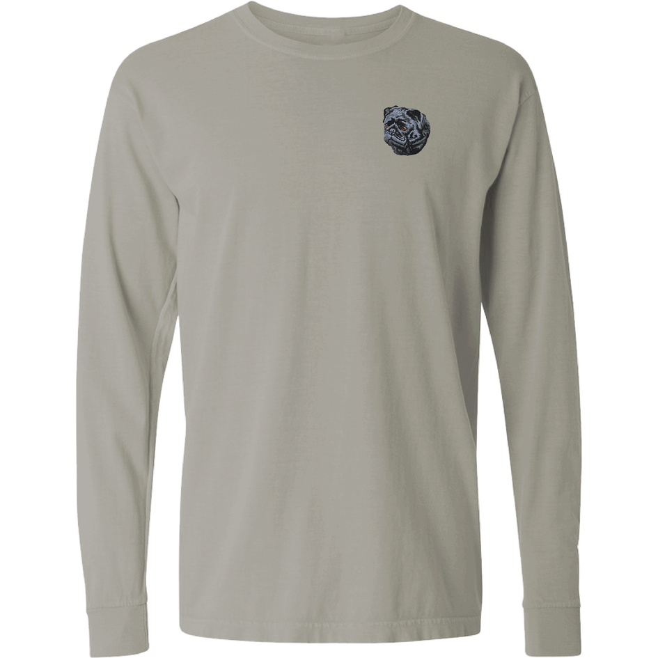 Pug Embroidered Classic Long Sleeve Shirt