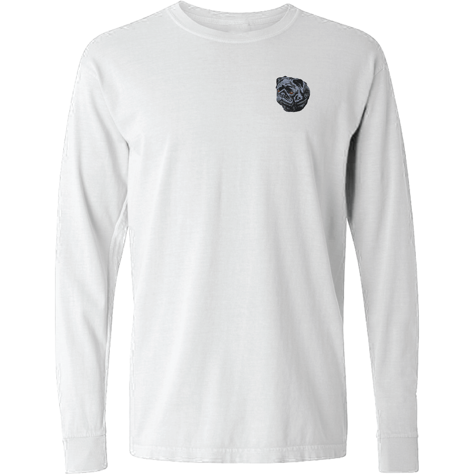 Pug Embroidered Classic Long Sleeve Shirt