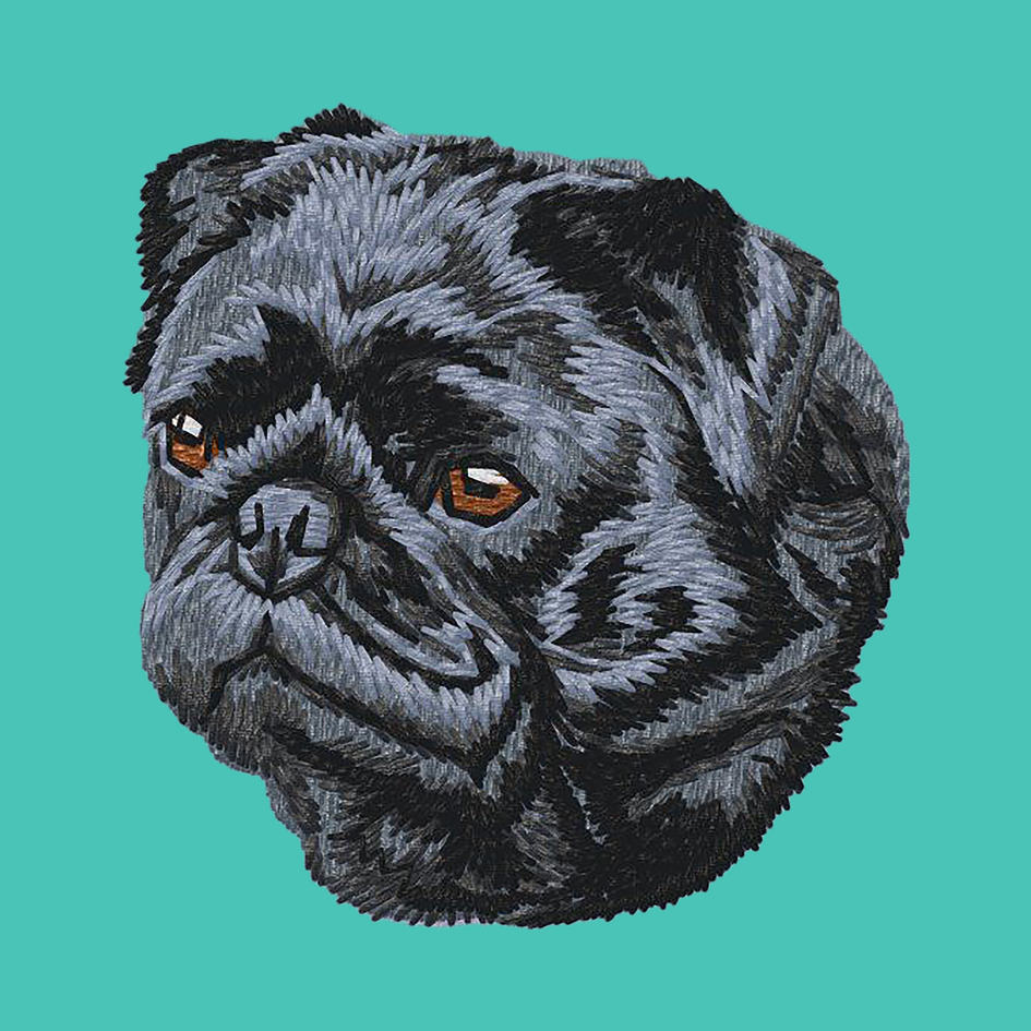Pug Embroidered Baseball Cap