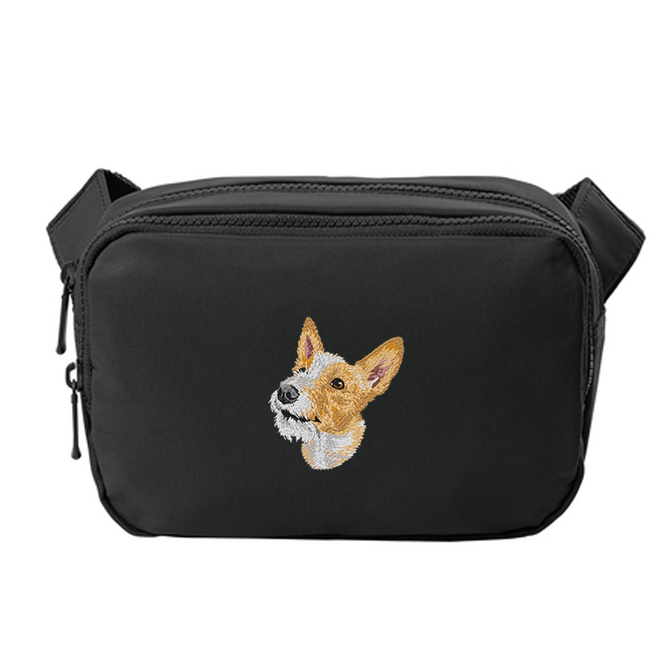 Portuguese Podengo Pequeno Embroidered Crossbody Bag