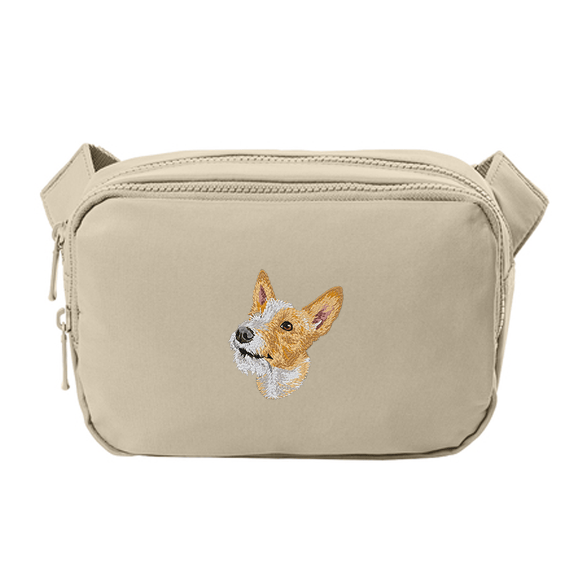 Portuguese Podengo Pequeno Embroidered Crossbody Bag