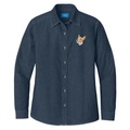 Portuguese Podengo Pequeno Embroidered Women's Denim Shirt