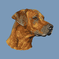 Rhodesian Ridgeback Embroidered Men's Denim Shirt