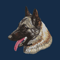 Belgian Malinois Embroidered Men's Denim Shirt