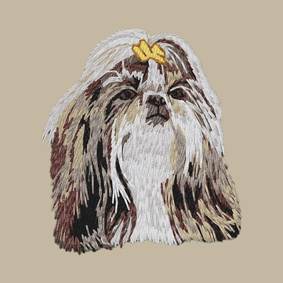 Shih Tzu Embroidered Crossbody Bag