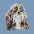Shih Tzu Embroidered Men's Denim Shirt