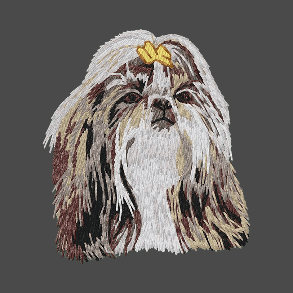 Shih Tzu Embroidered Men's Fleece Jacket