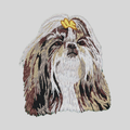Shih Tzu Embroidered Mock Neck Sweatshirt