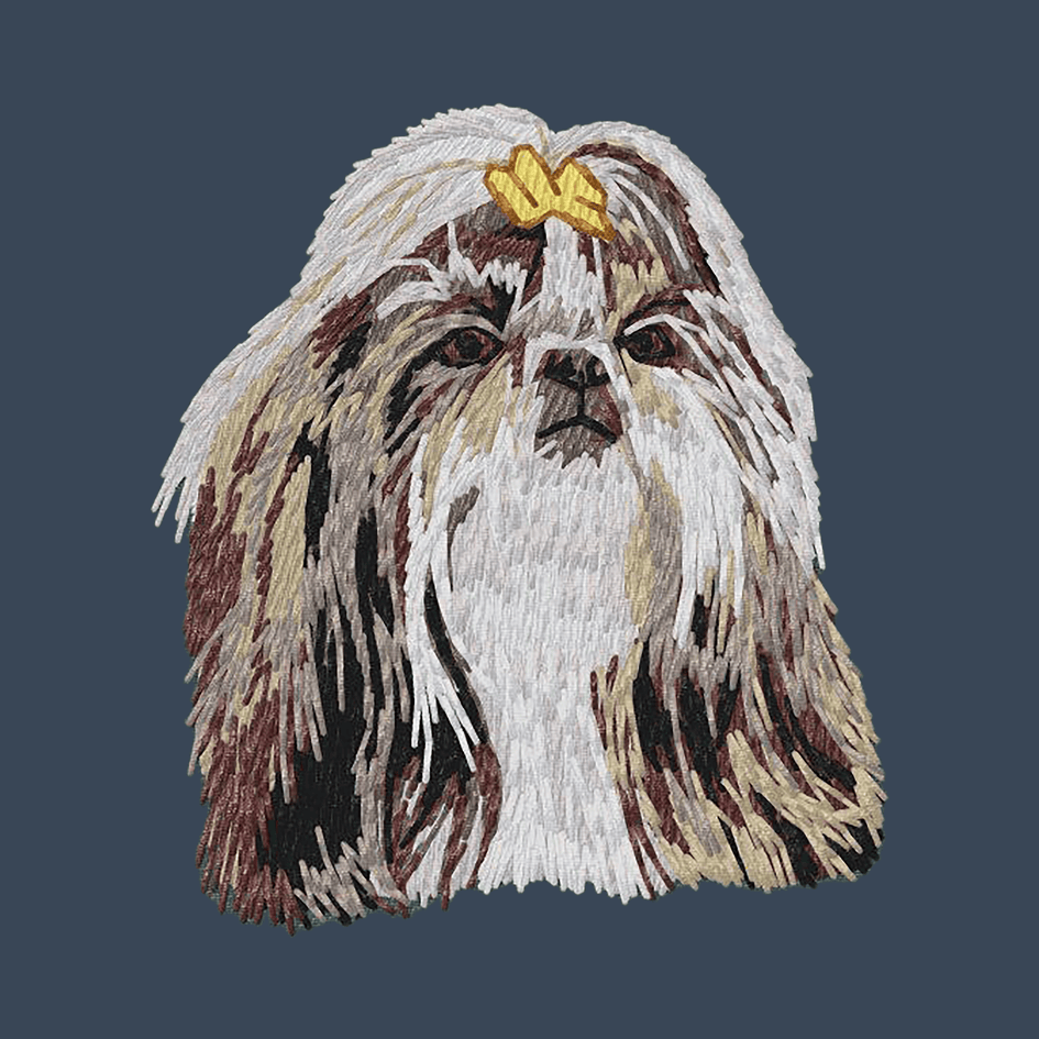 Shih Tzu Embroidered Women's Denim Shirt