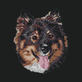 Finnish Lapphund Embroidered Crossbody Bag