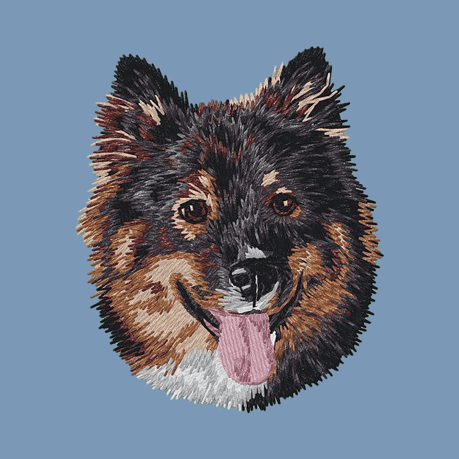 Finnish Lapphund Embroidered Men's Denim Shirt