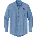Finnish Lapphund Embroidered Men's Denim Shirt