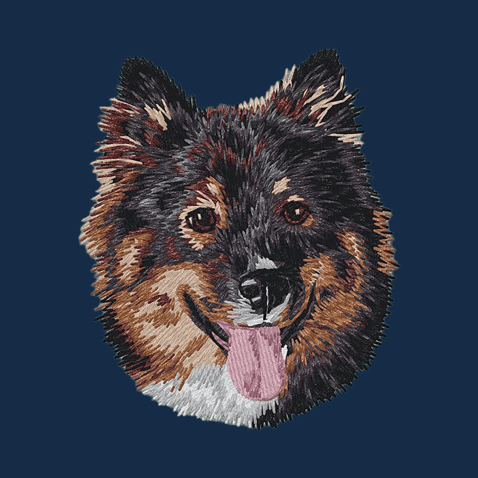 Finnish Lapphund Embroidered Men's Denim Shirt