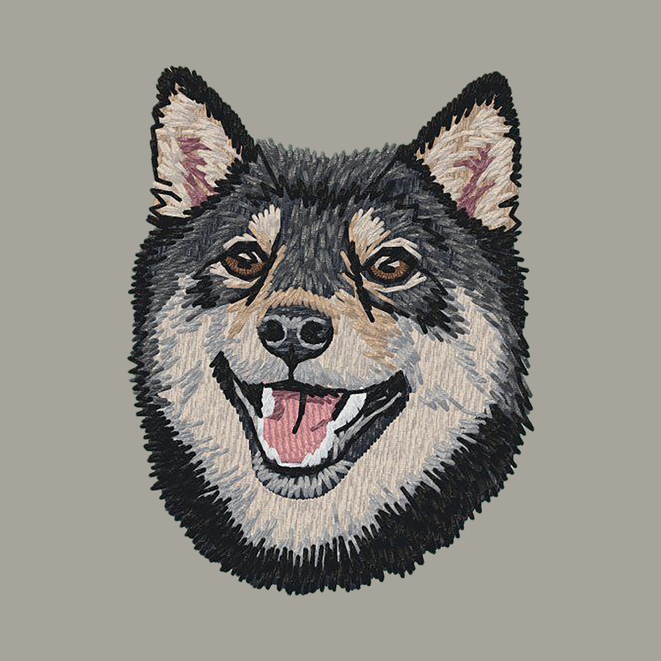Shiba Inu Embroidered Classic Long Sleeve Shirt