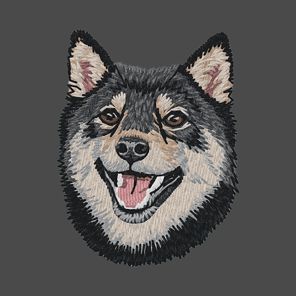 Shiba Inu Embroidered Men's Fleece Jacket