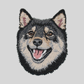 Shiba Inu Embroidered Mock Neck Sweatshirt