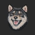 Shiba Inu Embroidered Wearable Blanket