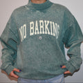 No Barking Embroidered Mock Neck Sweatshirt
