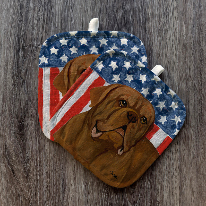 Douge De Bordeaux  Americana Pot Holder Set