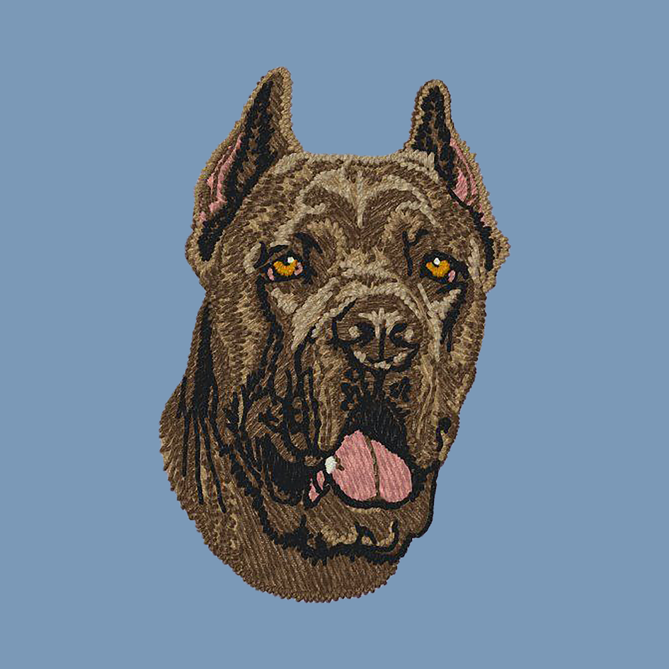 Cane Corso Embroidered Men's Denim Shirt