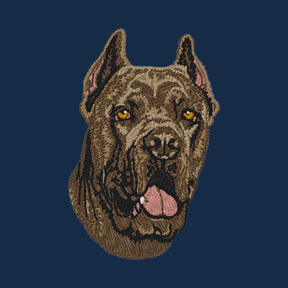 Cane Corso Embroidered Men's Denim Shirt
