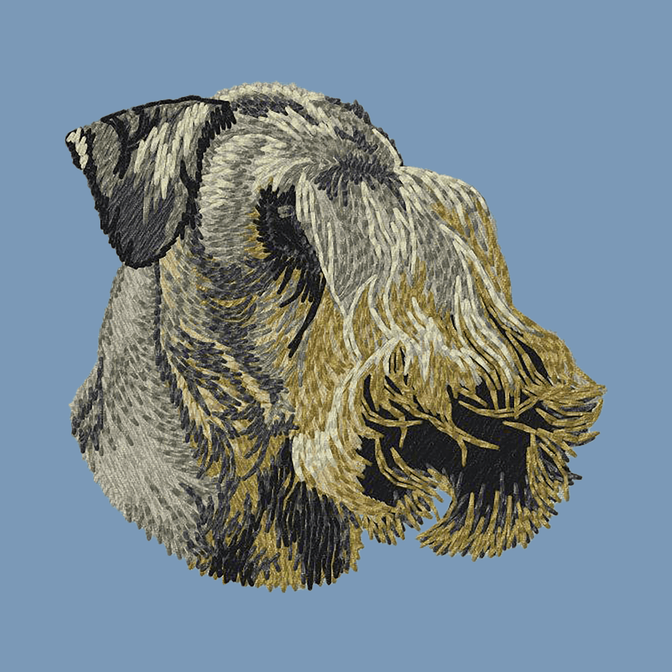 Cesky Terrier Embroidered Men's Denim Shirt