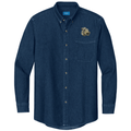 Cesky Terrier Embroidered Men's Denim Shirt