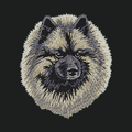 Keeshond Embroidered Crossbody Bag