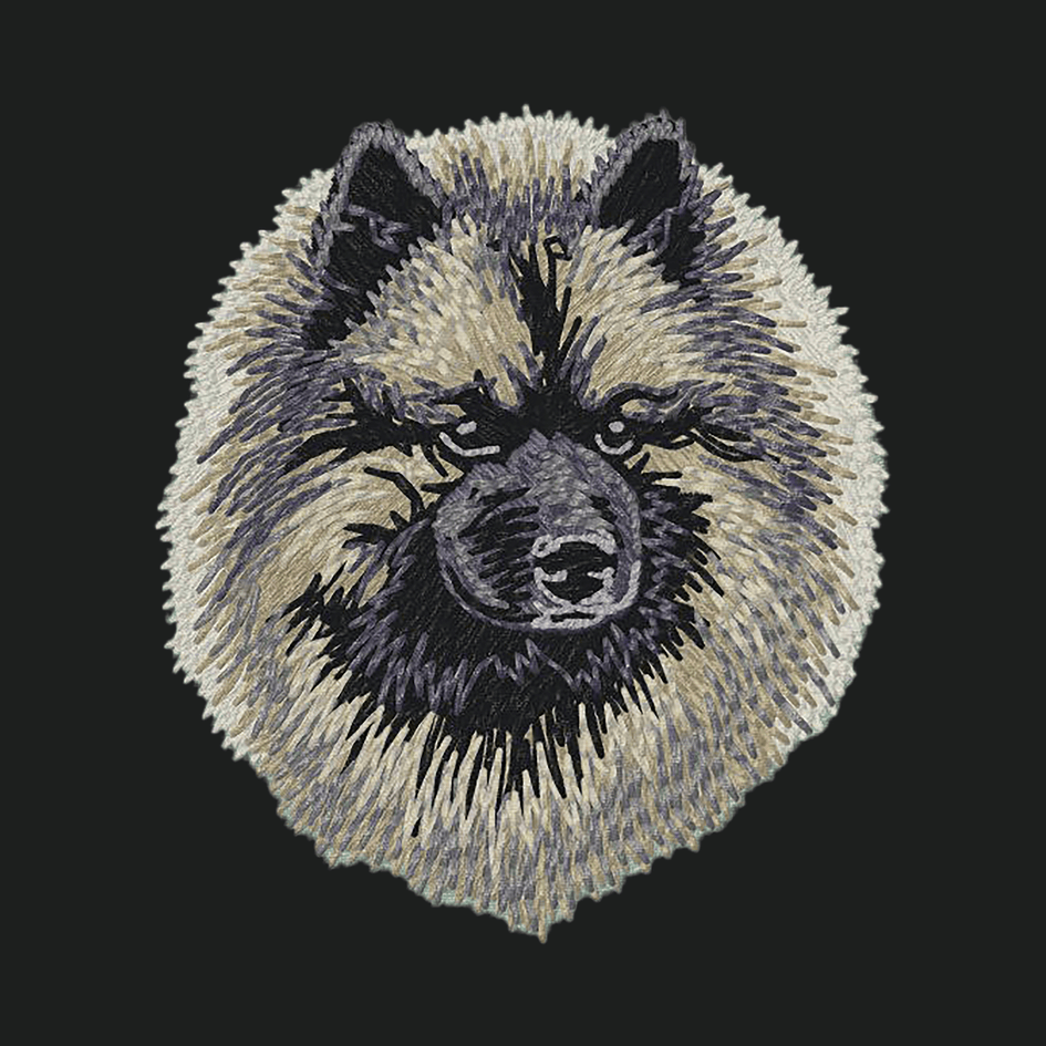 Keeshond Embroidered Crossbody Bag