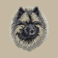 Keeshond Embroidered Crossbody Bag